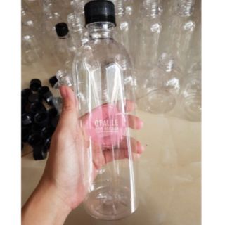 10 chai nhựa tròn nắp đen - Chai 330 ml