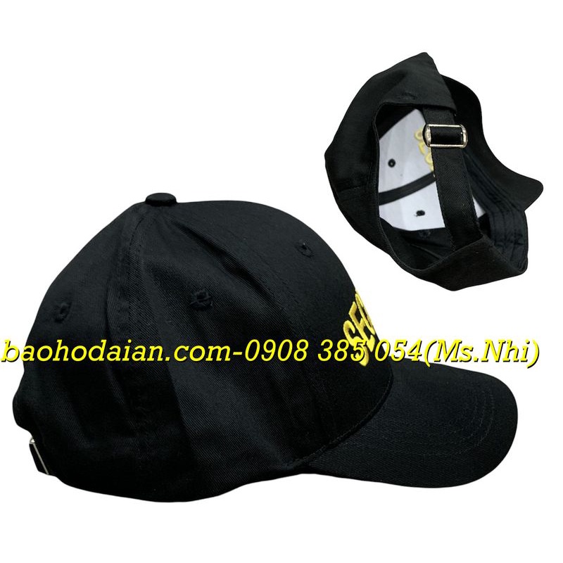 Nón kết thời trang màu đen thêu logo SECURITY kiểu dáng đẹp- Hình thật