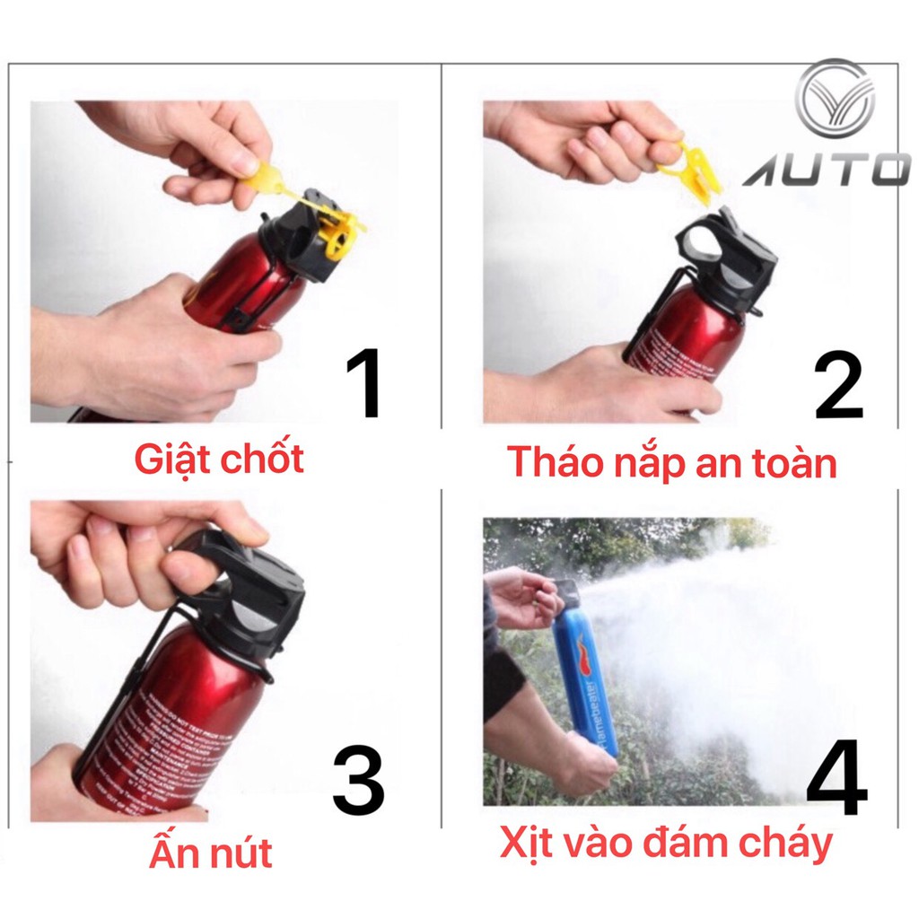 Bình cứu hỏa mini cho ô tô, xe hơi Flamebeater [ BẢO HÀNH 1 ĐỔI 1 ]