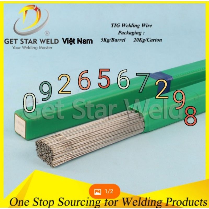Que Bù tig inox 201/304/308 1kg GT dùng cho hàn tig _ Rod bù hàn tig