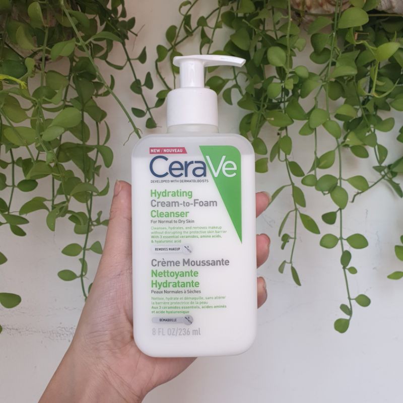 Sữa rửa mặt Cerave Cream to foam Cleanser pháp/mỹ