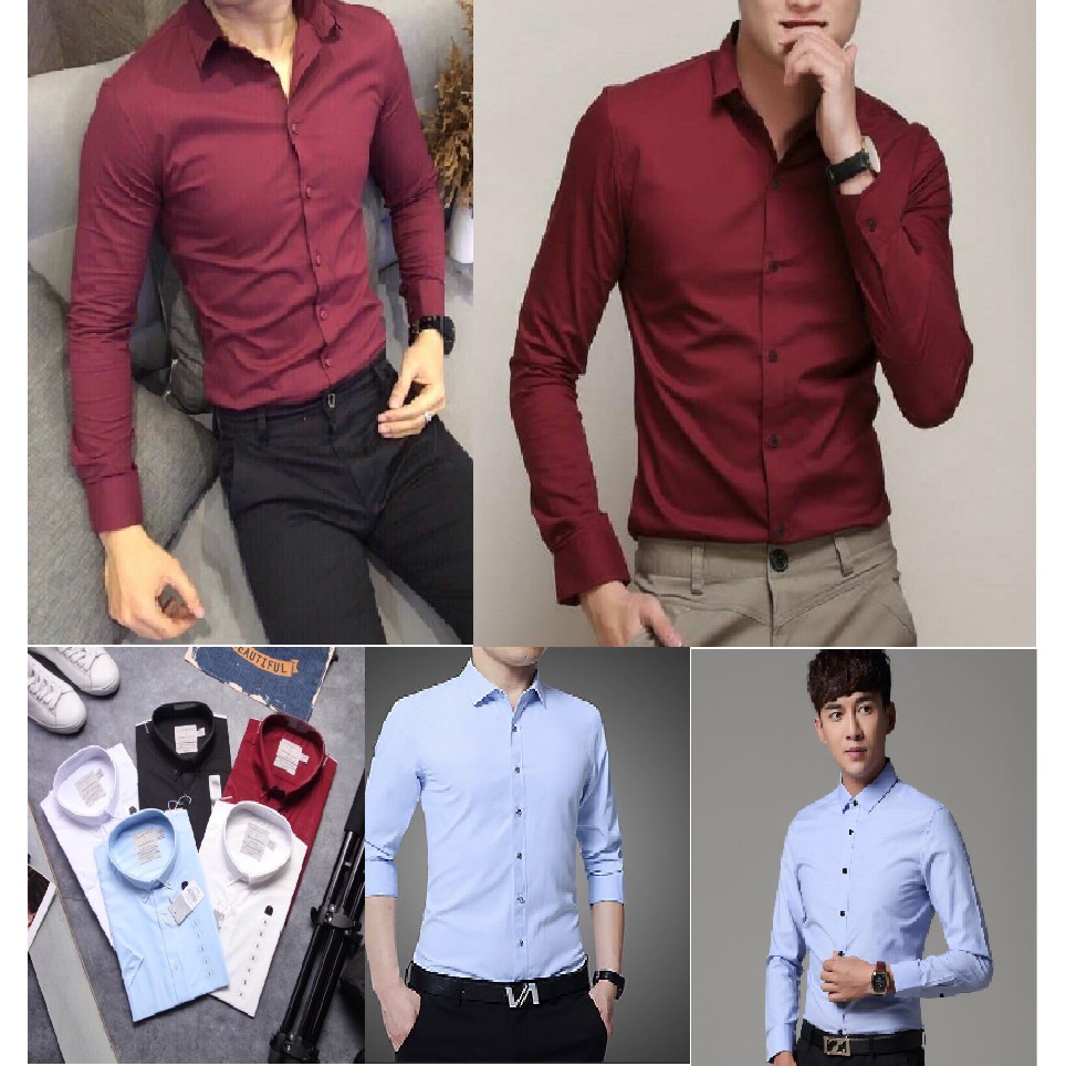 Áo sơ mi nam lụa Hàn siêu đẹp ôm body slim fit không nhăn - (tặng thắt lưng da mạ bạc)
