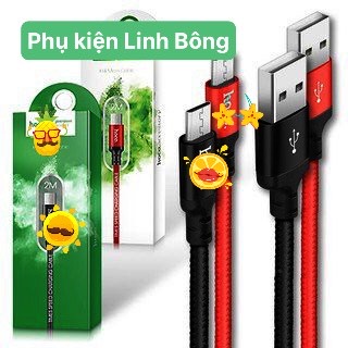 ( DÀI 2M- BH 6 THÁNG) Dây sạc Hocco x14 2 mét dành cho tất cả các dòng máy ip, ss, oppo... chân micro, lightning, type c