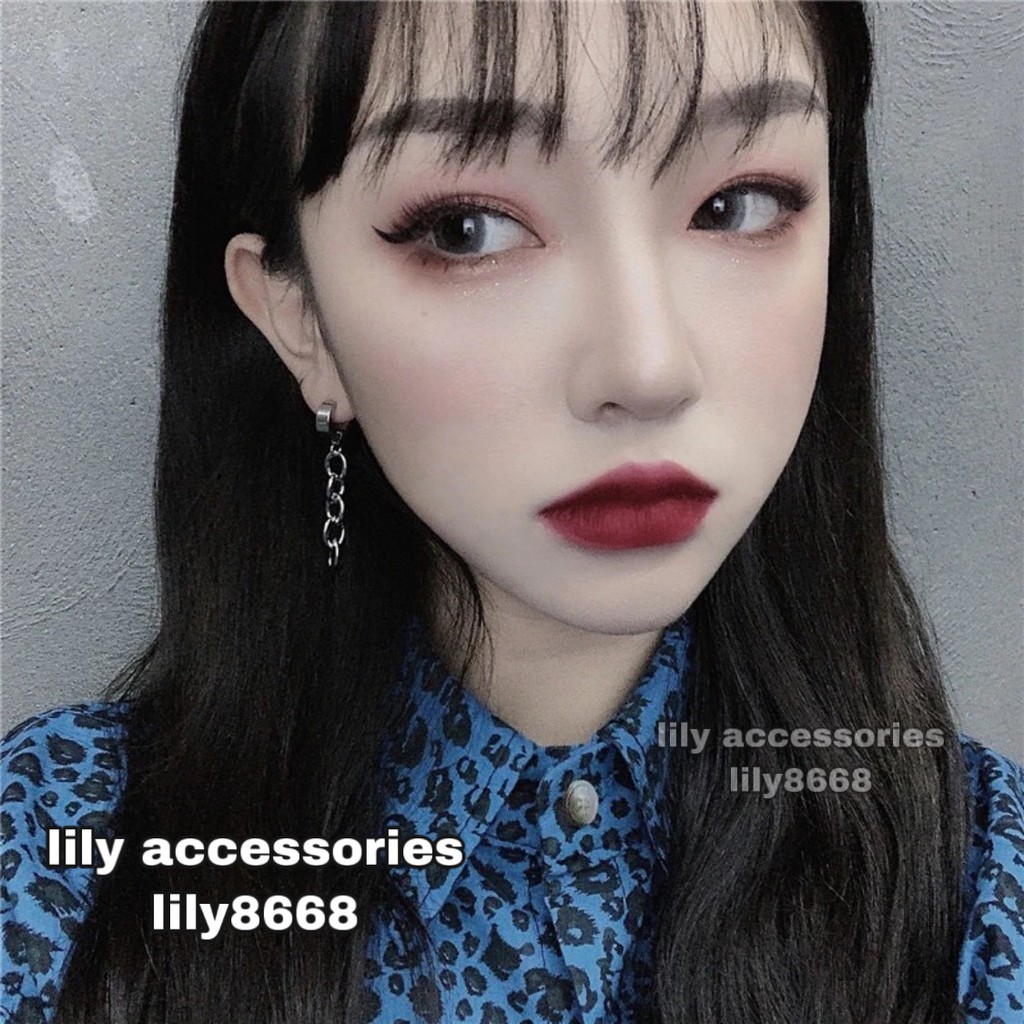 Chain Earring khuyên tai và kẹp tai titan dây xích không gỉ không đen không dị ứng khuyên vành tai nam nữ