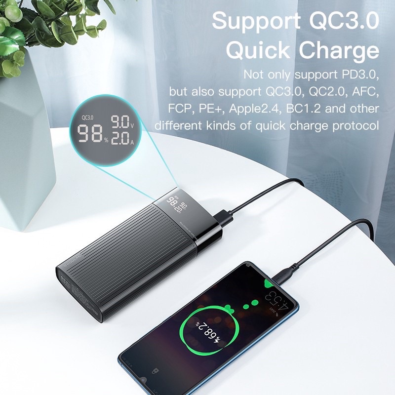 Sạc Dự Phòng KUULAA 20000mAh USB 3.0 Sạc Nhanh Cho Iphone Huawei