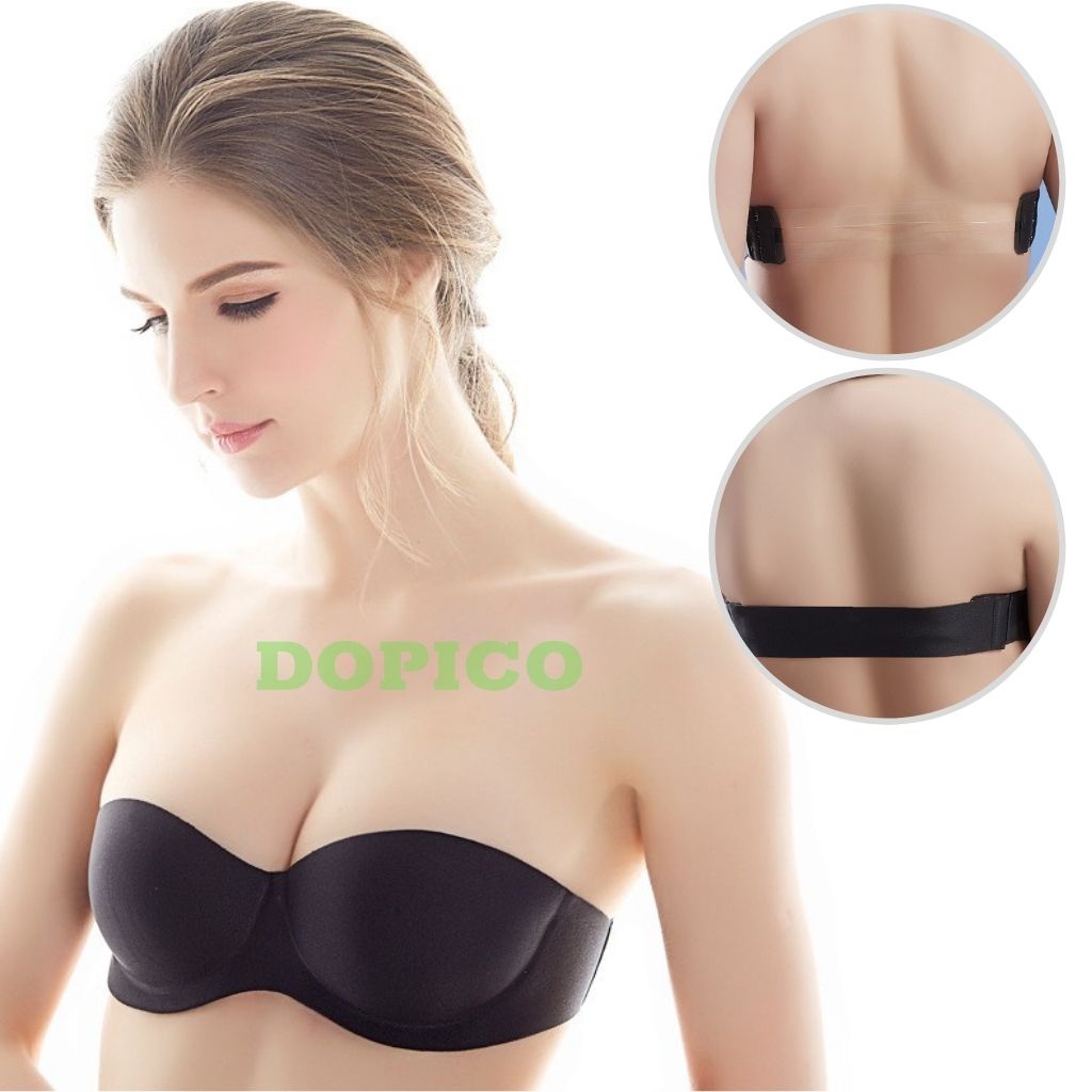 Áo ngực không dây nữ su nâng ngực , áo lót không dây kèm dây trong quây ngang mặc áo hở lưng DOPICO A218