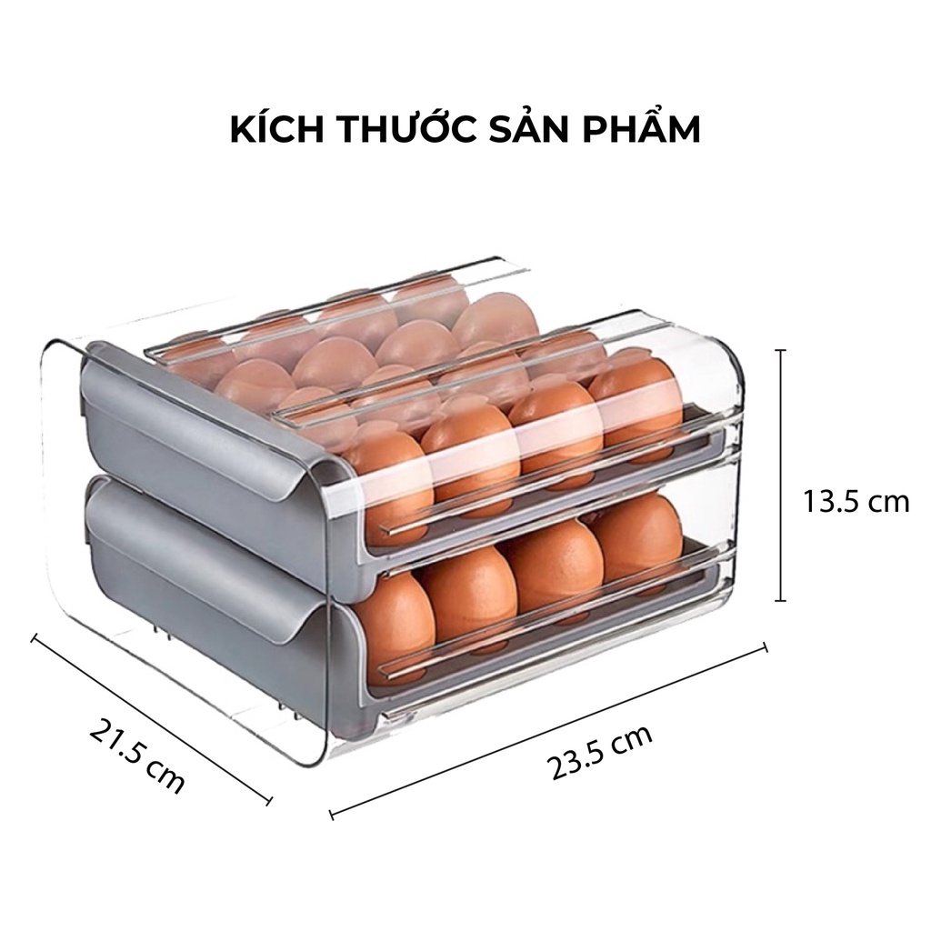 Hộp Đựng Trứng Tủ Lạnh 2 Tầng Sức Chứa 32 Ô
