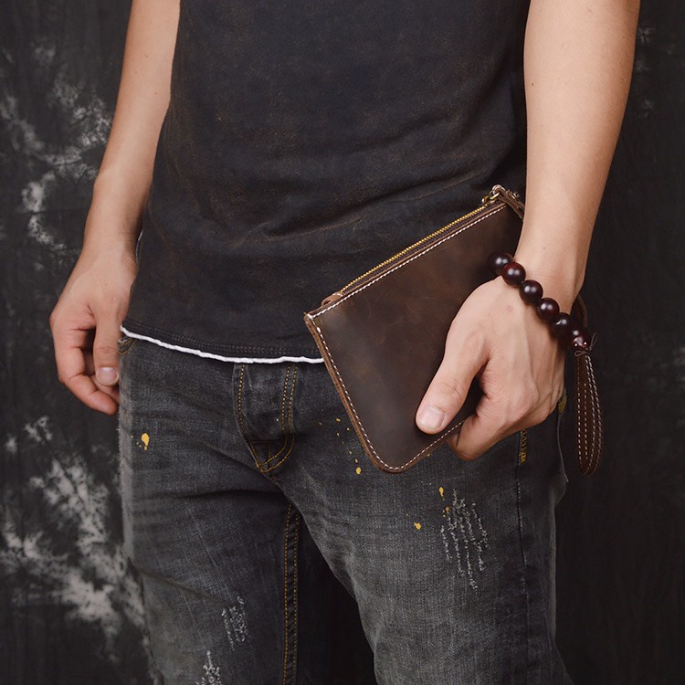 Ví Phone Da Bò Thật Kiểu Dáng Đơn Giản Phong Cách vintage