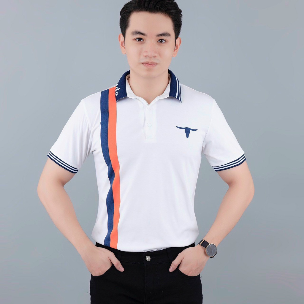 Áo Polo Nam Tay Ngắn, Áo Thun Nam Cổ Bẻ OBOKFASHION, Áo Polo Nam Phong Cách Thời Trang Cao Cấp Màu Đen- Trắng  ACB04