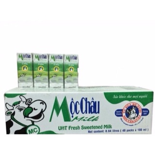 1 Thùng sữa tươi Mộc Châu có đường loại 180 ml( 48 hộp)