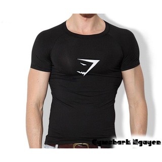 Áo Thun GYMSHARK LOGO LỚN Đen Chuyên Tập Gym Cao Cấp [ ÔM BODY ]