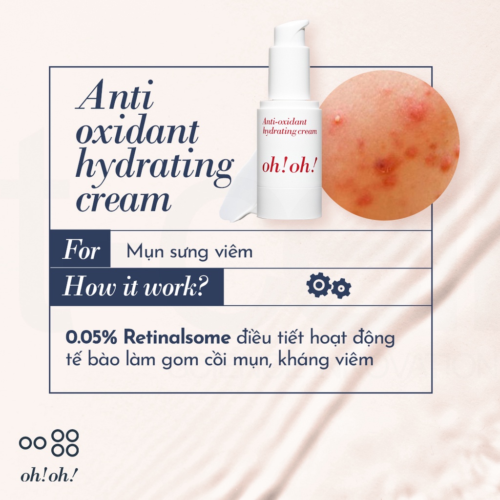 Kem dưỡng oh!oh! Anti-oxidant Hydrating Cream 25g Chống Oxy Hoá, Làm Sáng Da