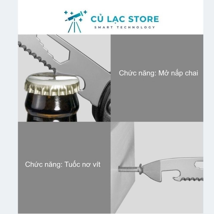 Búa rìu dã ngoại đa năng kết hợp đèn Led