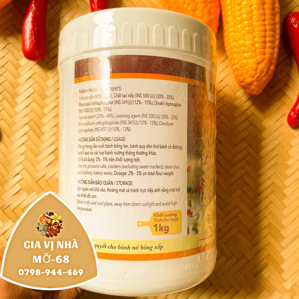 Bột nở Mauri , bột làm bánh - trọng lượng 1kg