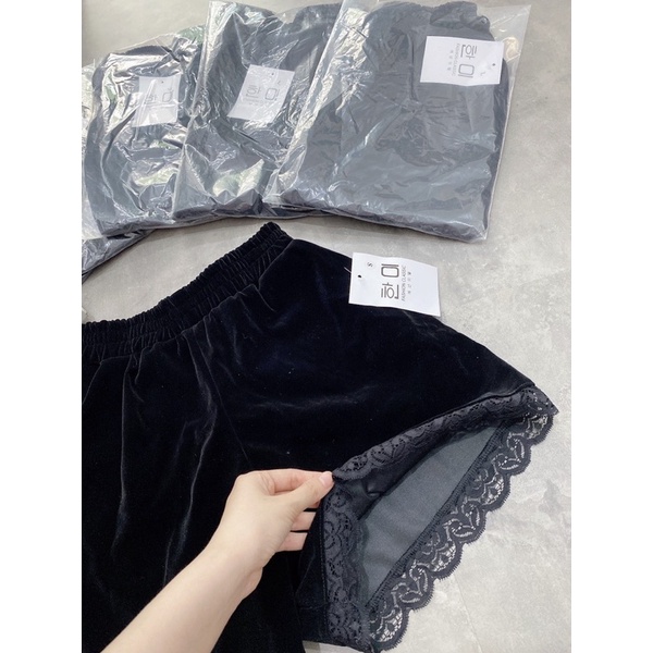 [Siêu Hot] Quần Nhung Phối Ren Siêu Xinh, Quần Sooc Nhung Có Ảnh Thật Kèm Video | BigBuy360 - bigbuy360.vn