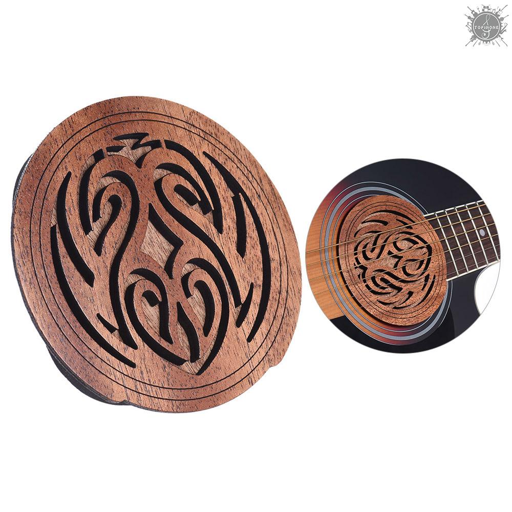 TP Guitar Wooden Soundhole Sound Hole Cover Block Feedback Buffer Mahogany Wood for EQ Acoustic Folk Guitars