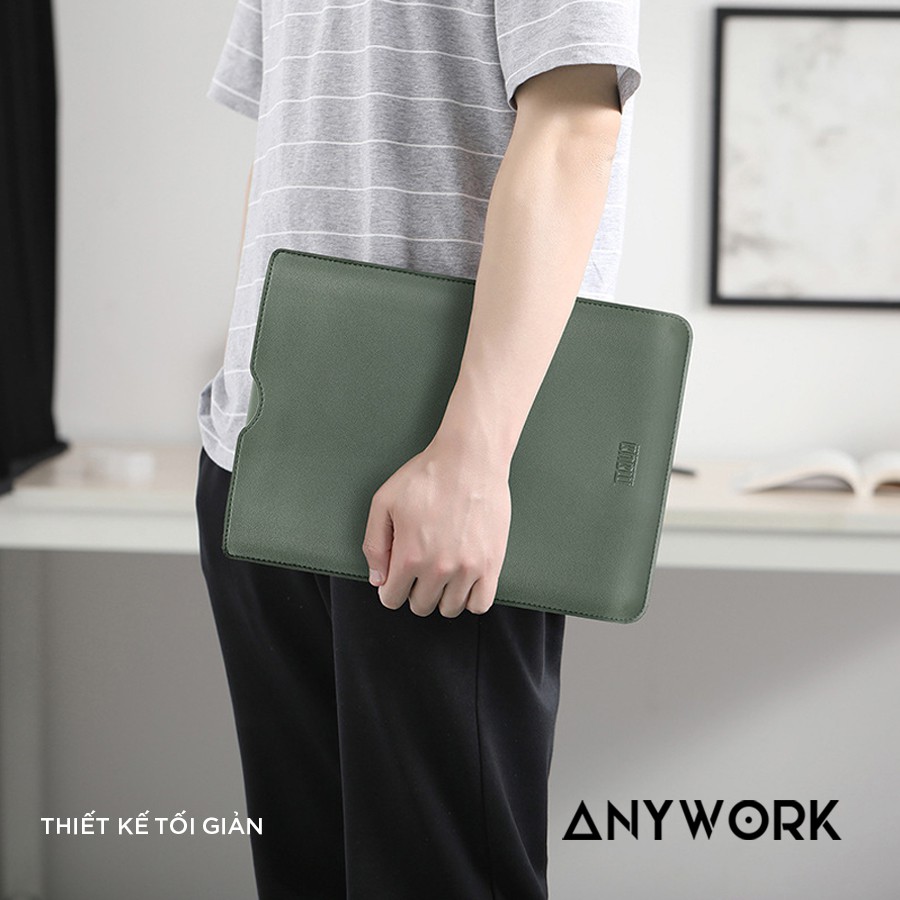 Túi da cao cấp BUBM cho Macbook Air, Macbook Pro, Surface các loại Laptop 13.3 inch |Chống nước| Bàn di chuột| ANYWORK