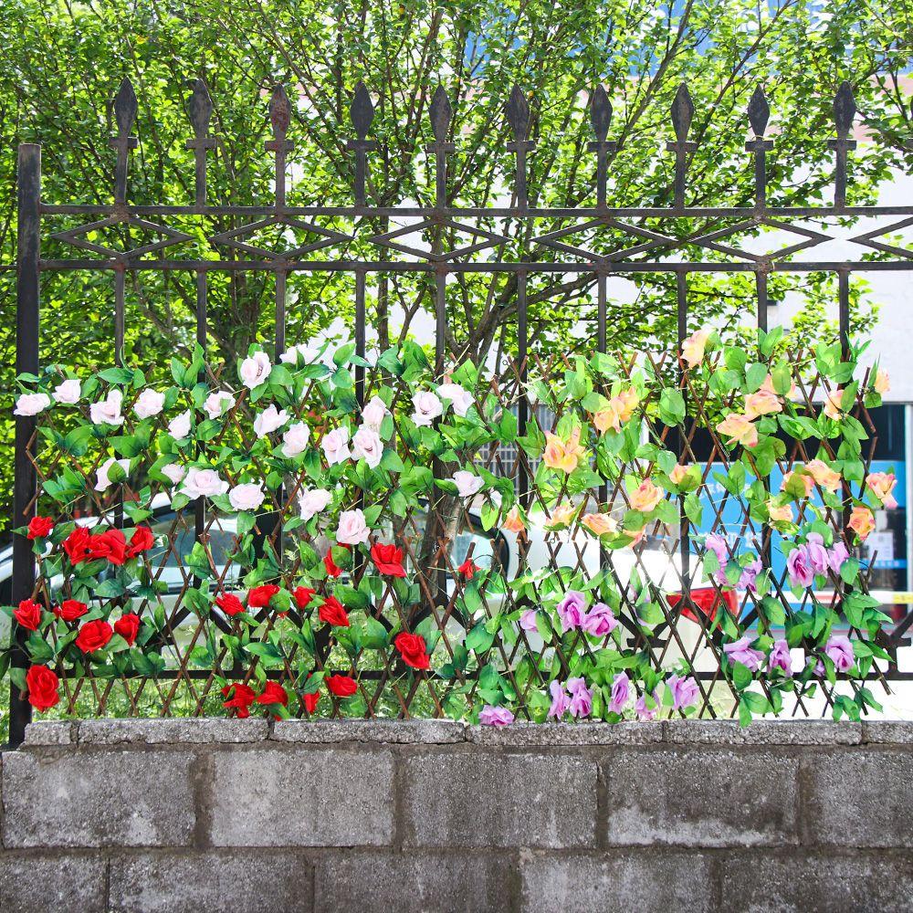 Hàng Rào Hoa Hồng Nhân Tạo Trang Trí Ban Công Sân Vườn