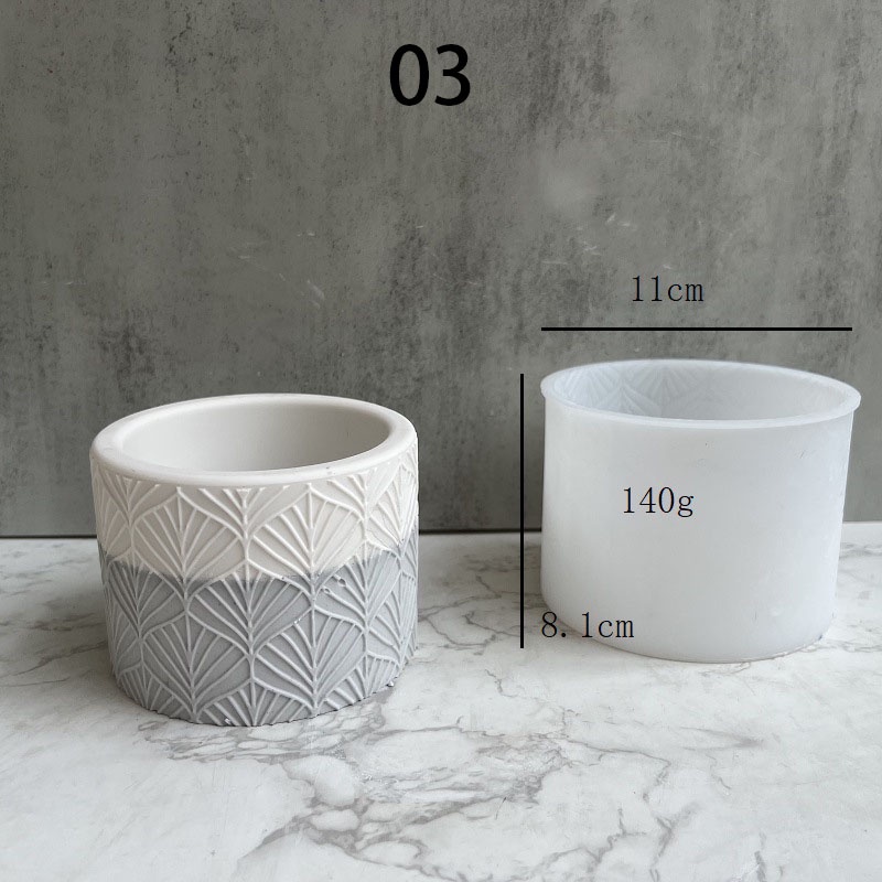 Khuôn silicone Hình Trụ Dùng Làm Chậu Hoa diy