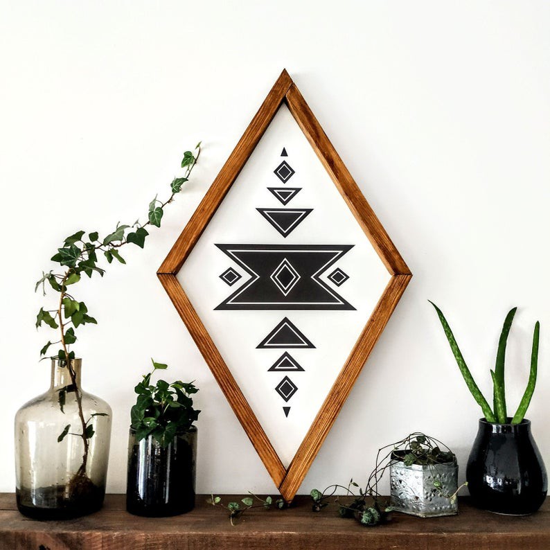 Nghệ thuật treo tường bằng gỗ Aztec, Dấu hiệu bằng gỗ Aztec, Nghệ thuật treo tường bằng gỗ, Treo tườ