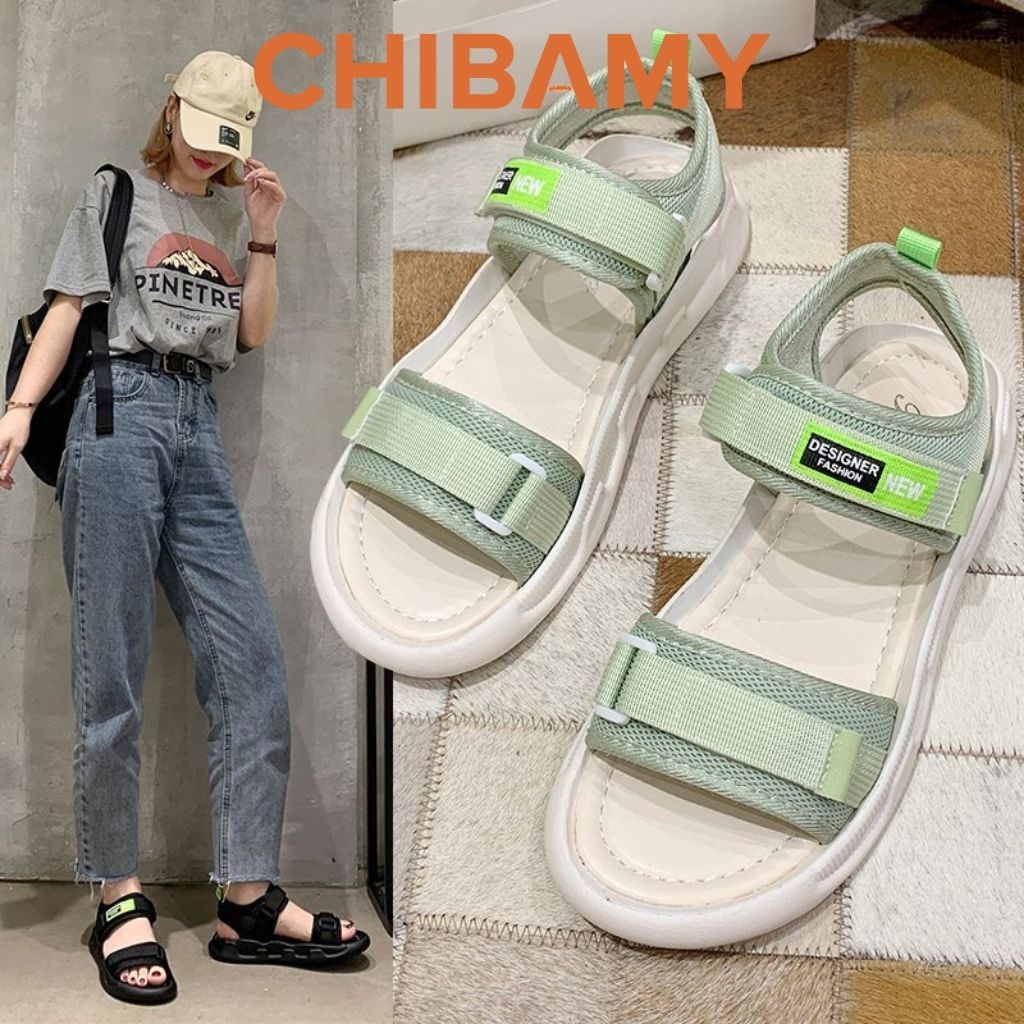 Dép Sandal nữ VeRo quai dán CHIBAMY cao 3cm, dép quai hậu học sinh, sinh viên mới