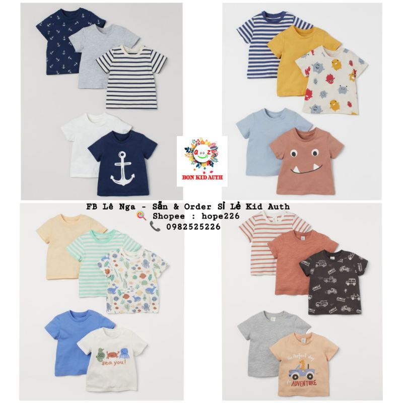 Set 5 áo phông săn sale HM UK US sz 4-6m đến 3-4y