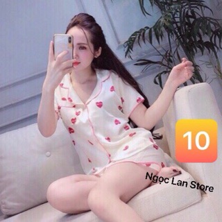 Pijama lụa gấm cao cấp( bộ đùi)