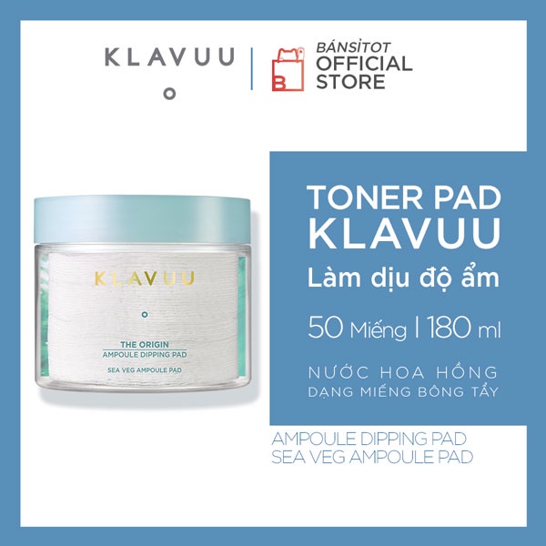 Miếng đắp mặt tinh chất KLAVUU The Origin Ampoule Dipping Pad 50 pad / 180ml _ toner pad