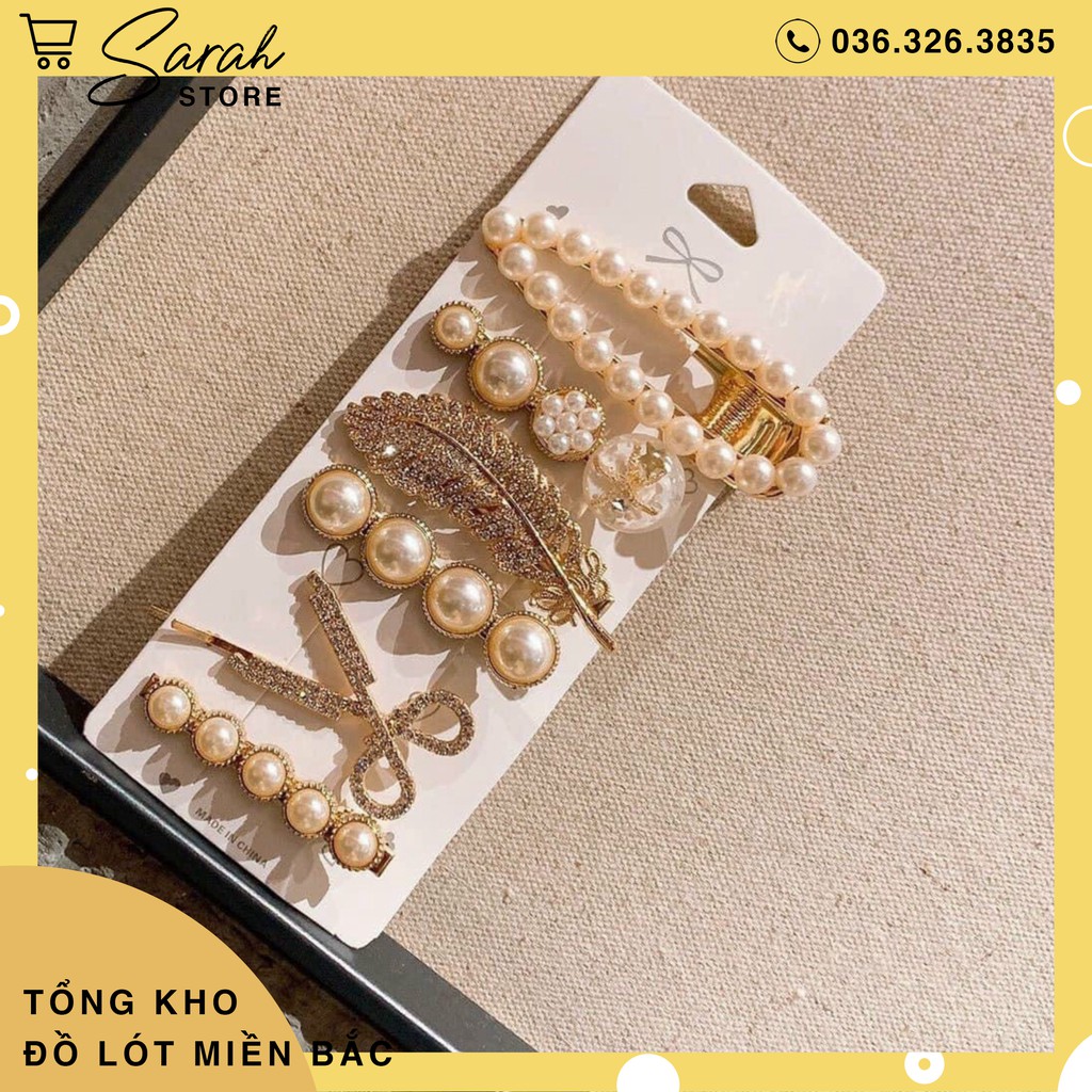 Set 6 Kẹp Tóc Tiểu Thư Sang Chảnh ( Màu GOLD)