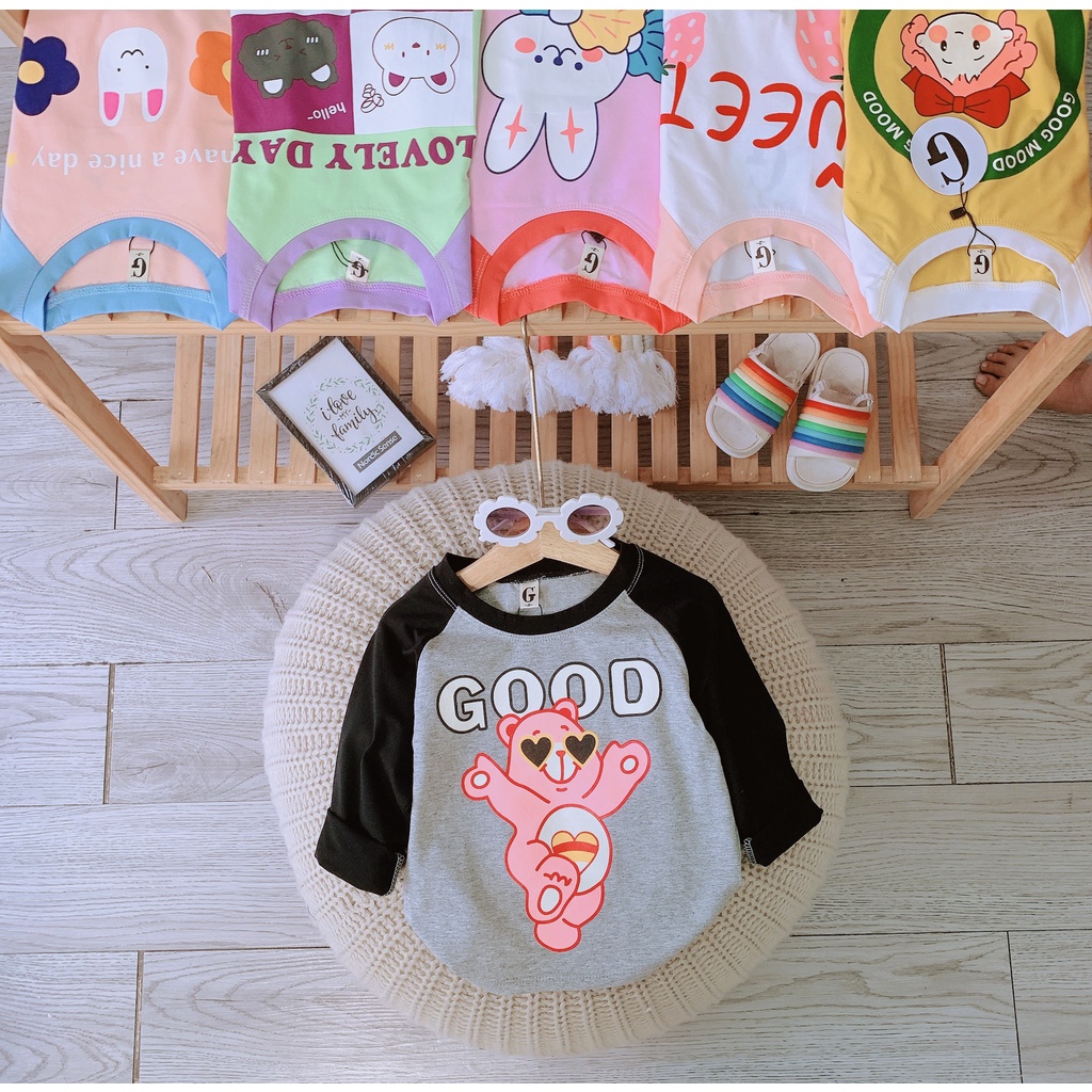 [28-40kg] Áo tay dài bé gái thun cotton SG vải đẹp mềm mịn co giãn