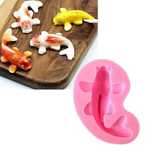 Dễ thương ✷ ❈ Cá chép Hình dạng cá Silicone Fondant Khuôn Trang trí bánh Nhà bếp Chocolate Sugarcraft Khuôn nướng bánh DIY