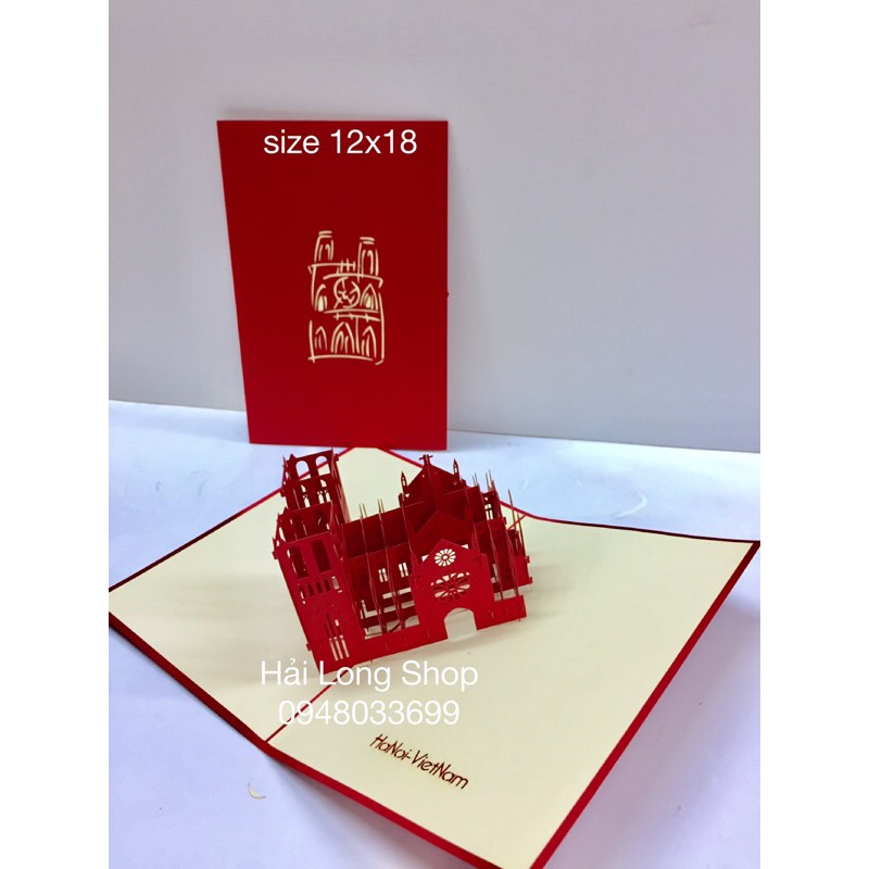 Nhà Thờ Lớn  Hà Nội - Church - Thiệp 3D