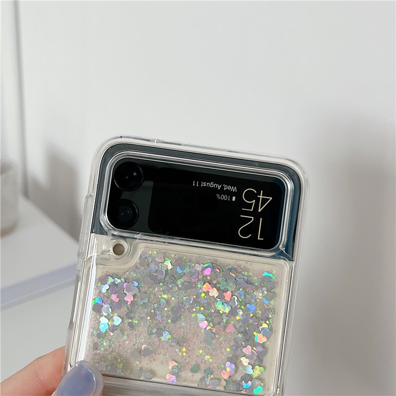 Ốp Điện Thoại Trong Suốt Dạng Lỏng Chống Sốc Họa Tiết Kim Tuyến Nước Cho Samsung Galaxy Z Flip 3 5G Z Flip 3 Zflip3 Z Flip3