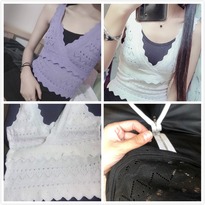 Áo hai dây dệt kim kiểu dáng quyến rũ cho nữ