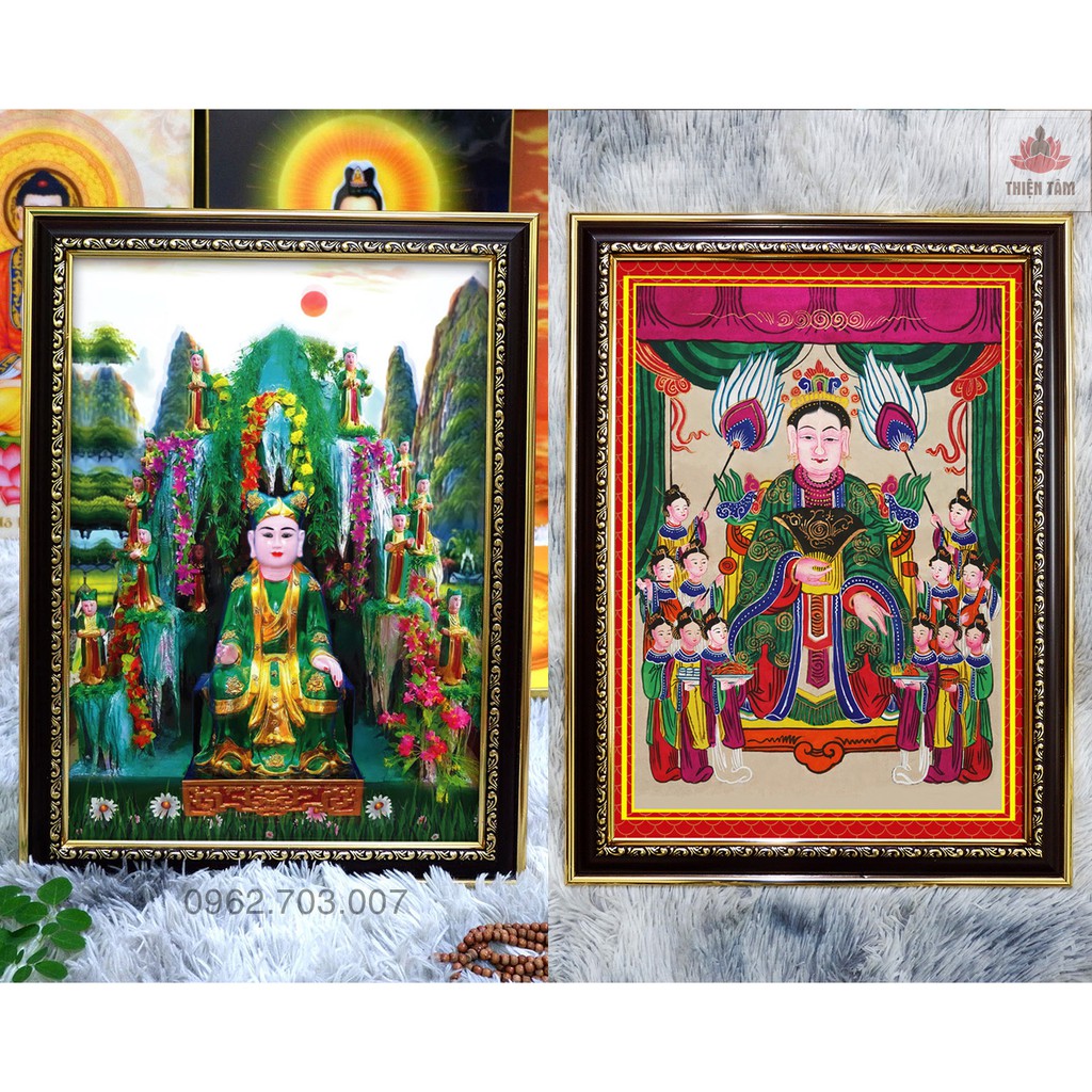 Tranh Chúa Sơn Trang 36x48cm bằng vải phủ bóng khung composite xịn xò