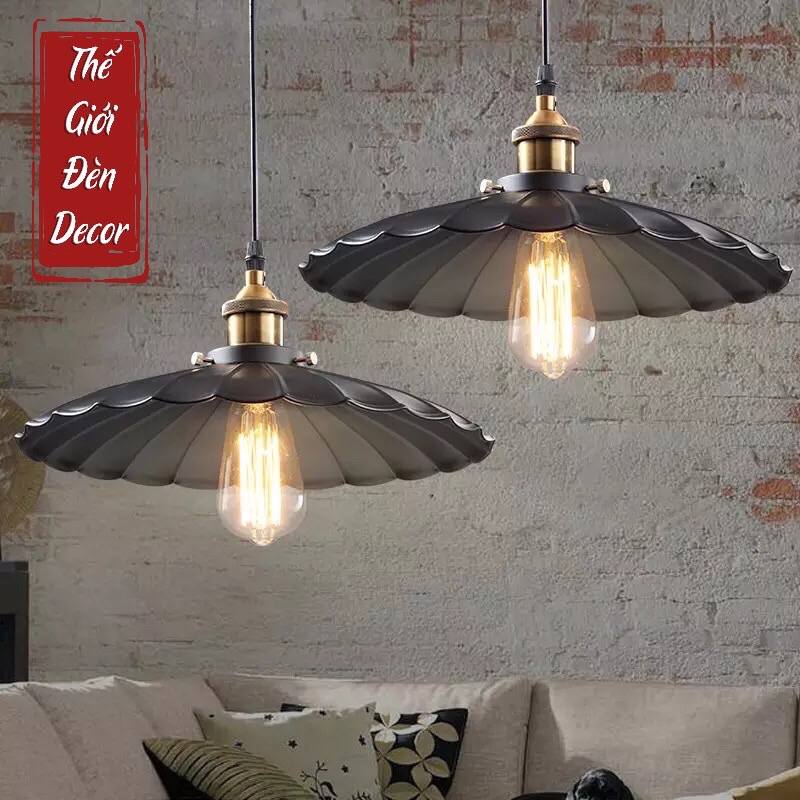 Chao đèn thả đèn decor T028 , đèn đĩa bay hình cánh hoa đui đồng 26CM 30CM