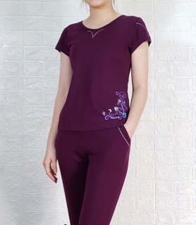 Bộ Nữ Áo Cộc Quần Dài Cotton Cao Cấp