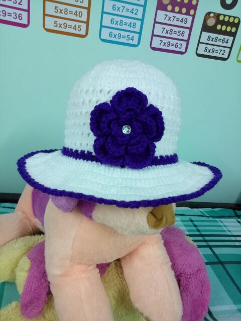 NÓN RỘNG VÀNH CHO BÉ HOA TÍM