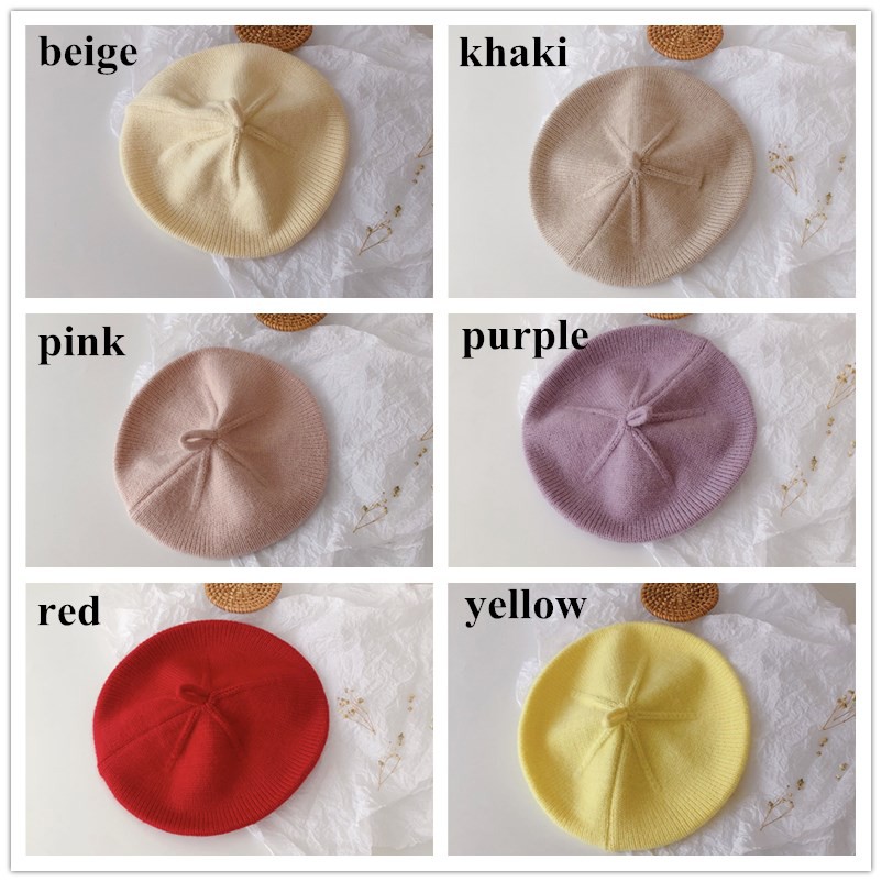 Mũ Beret Màu Trơn Phong Cách Hàn Quốc Cho Bé