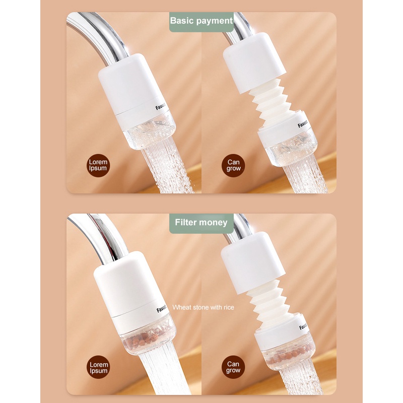 Bộ lọc nối đầu vòi nước có thể điều chỉnh 360° với 3 chế độ