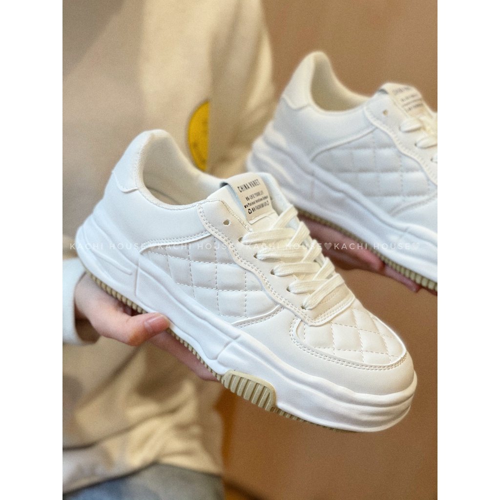 Giày Thể thao nữ kẻ vuông độn đế 3cm mẫu R01 - kachihouse