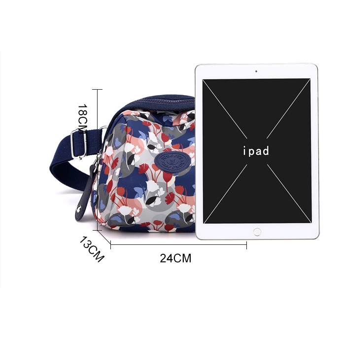 Túi Đeo Chéo Vai Bằng Vải Canvas In Họa Tiết Hoa Thời Trang Dành Cho Nữ