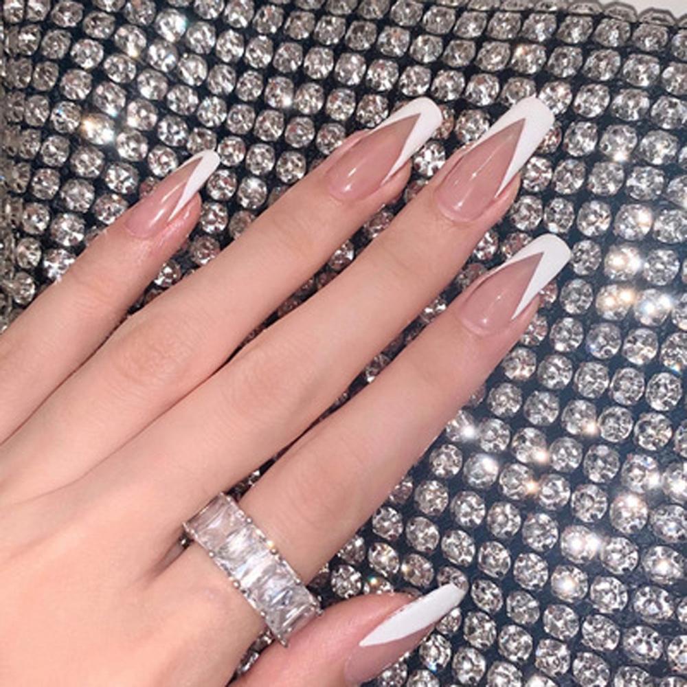 Miếng Dán Trang Trí Móng Tay Hình Bán Nguyệt Chống Thấm Nước