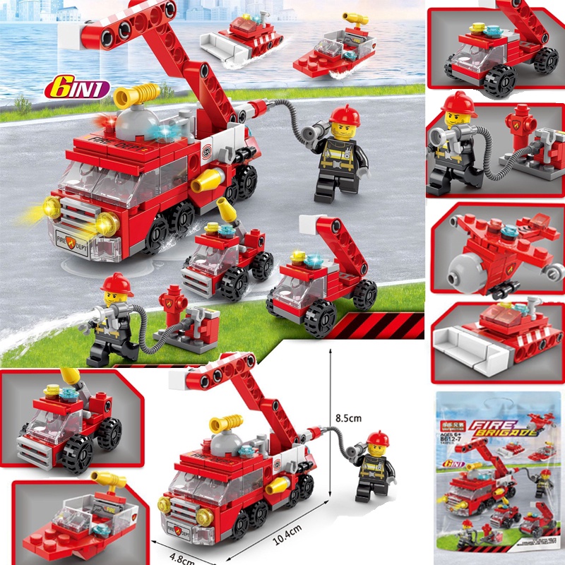 100/200 chiếc Lego Ô tô tương thích Khối xây dựng Cảnh sát Phòng cháy chữa cháy Xe tăng Máy bay Đồ chơi giáo dục Quân đ