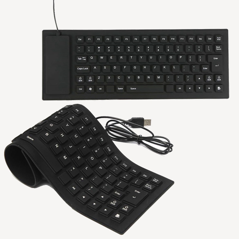 BÀN PHÍM DẺO SILICON MỀM CHỐNG NƯỚC CHO MÁY TÍNH LAPTOP CÓ THỂ GẬP LẠI CỔNG USB 85 PHÍM TIỆN DỤNG
