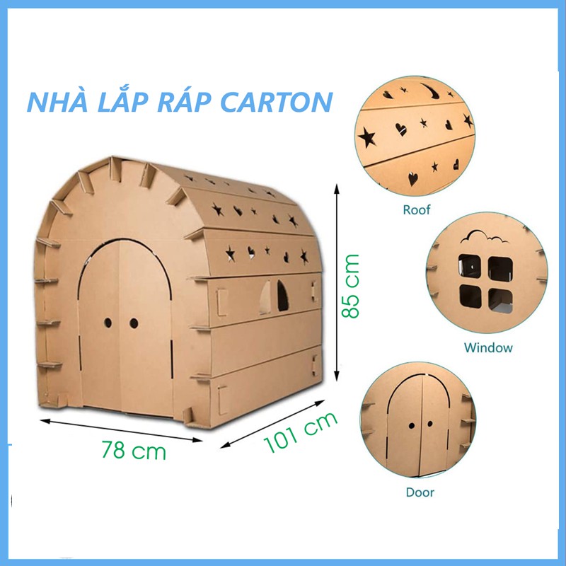 Nhà giấy carton lắp ráp cho bé - Nhà lắp ghép thông minh, Sáng Tạo và An Toàn