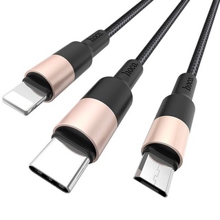 Cáp Sạc 3 Đầu Hoco X26 Dây Dù Dài 1M ( Lightning/ Micro/ Type C )