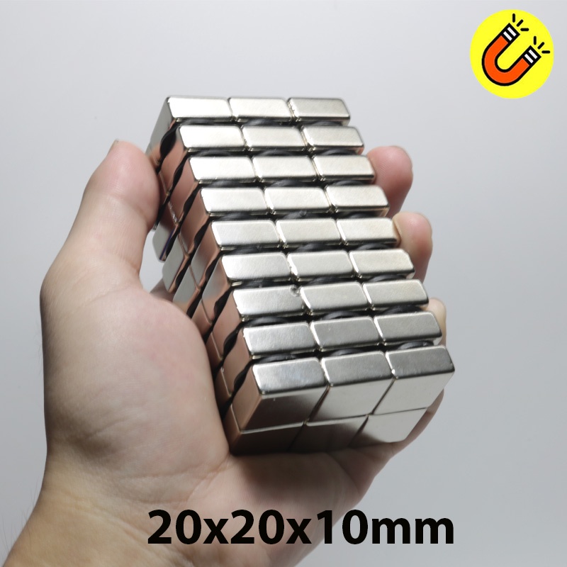 Nam châm đất hiếm 20x20x10mm siêu mạnh lực từ N35