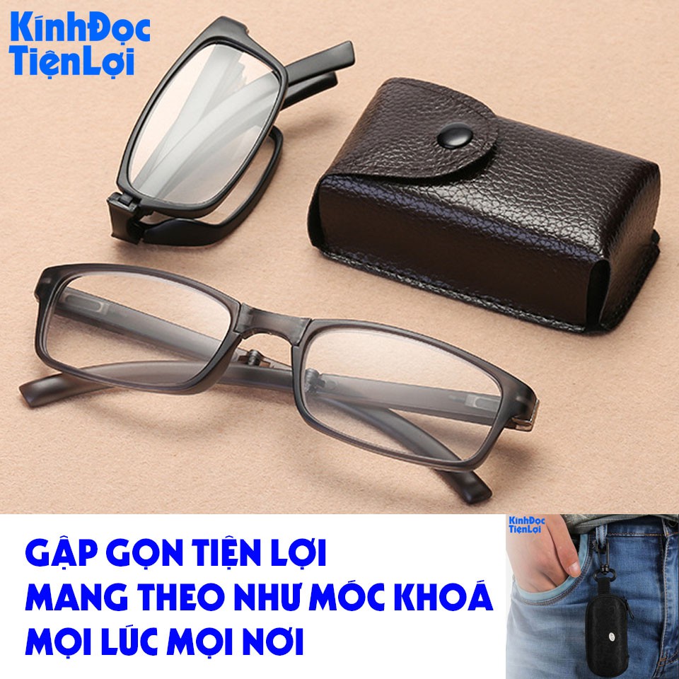 Kính lão Kính viễn gập xếp tiện lợi Kính đọc móc khóa