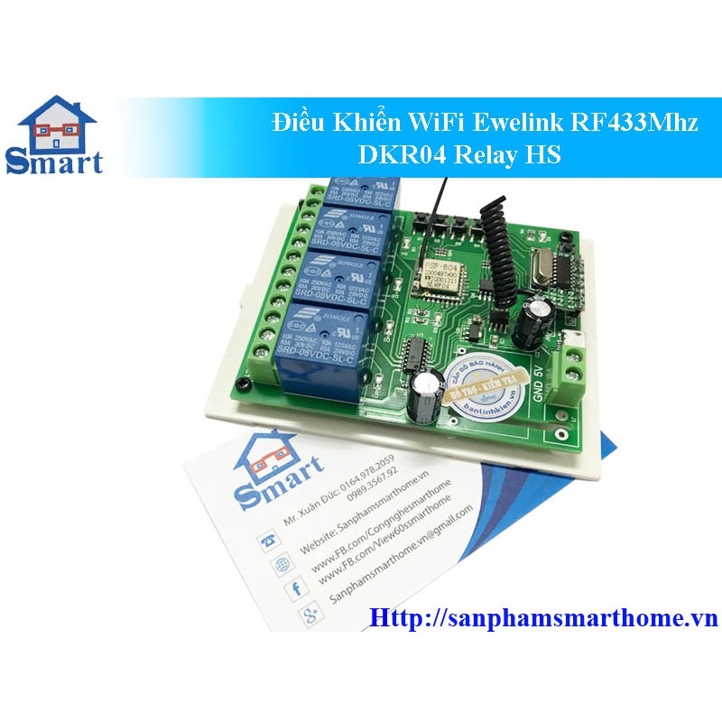 Bộ điều khiển thiết bị 4 kênh kèm rf433